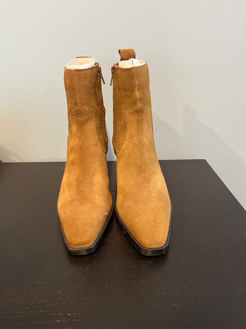 NEW Mango Suede Ankle Boots in Brown - Western Style size 37 - Picture 2 of 7